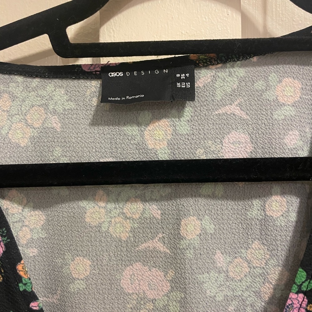 NWOT black floral mini dress - Picture 4 of 9